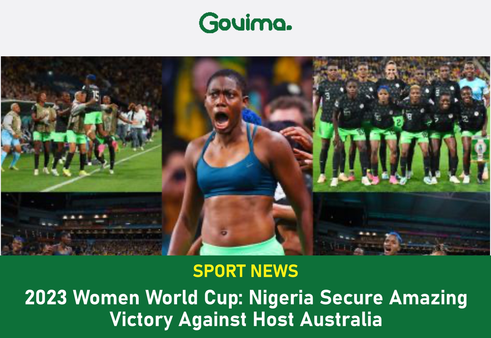 2023 Women World Cup Nigeria Secure Amazing Victory Against Host Australia Govima News